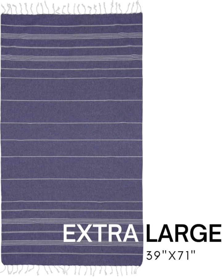Four-Pack Beach Towel Set in Dark Blue, view 3