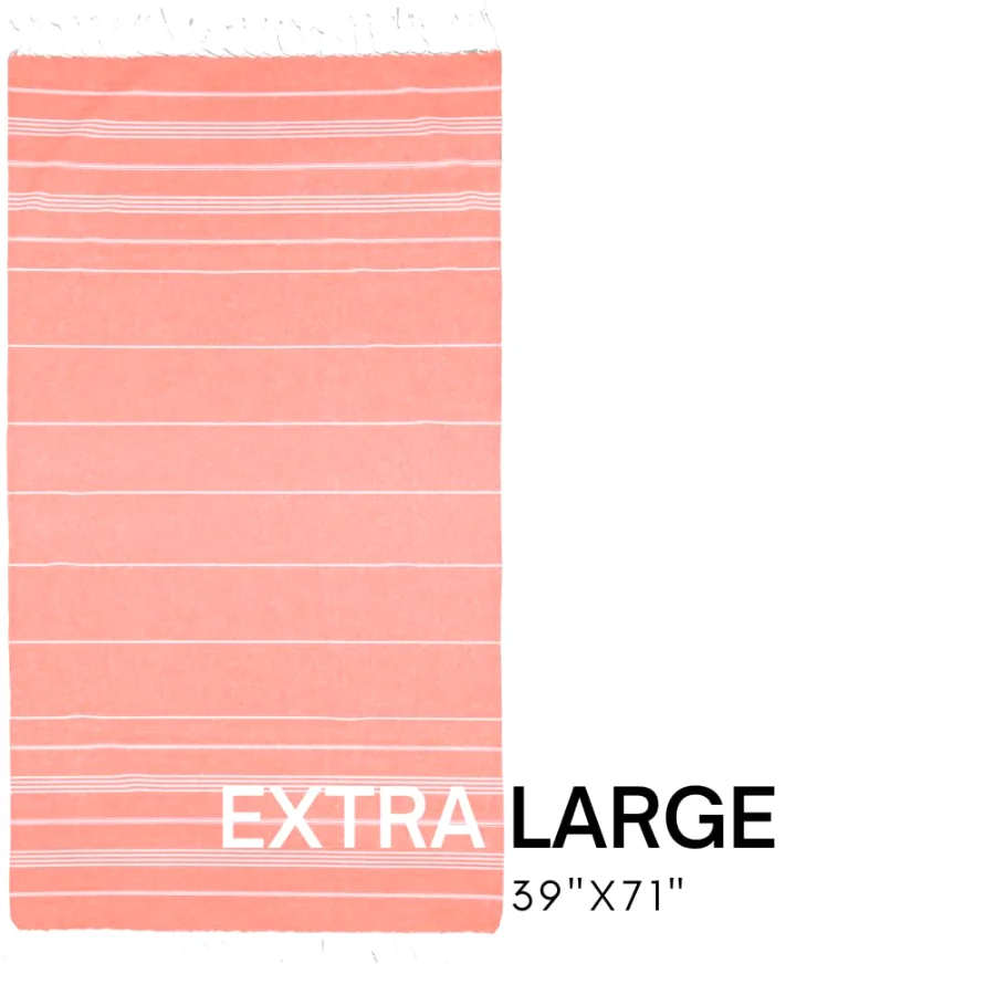 Turkish Beach Towel in Orange with Black Print Bag, view 3