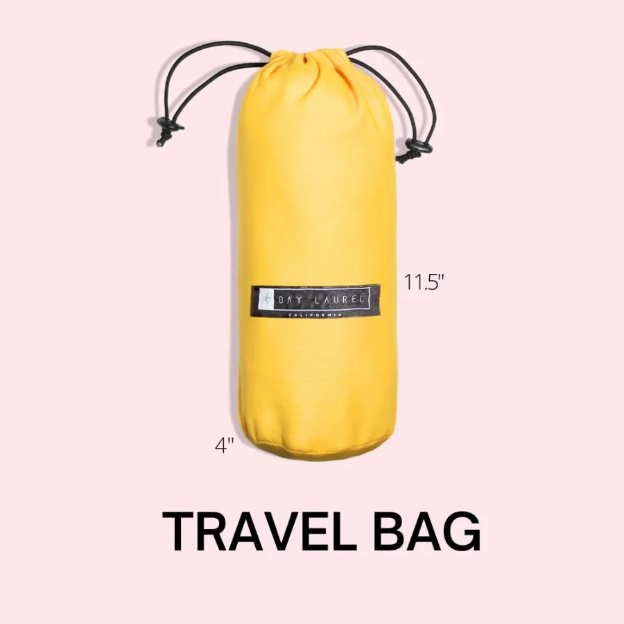 Turkish Beach Towel in Powder with Yellow Bag, view 2
