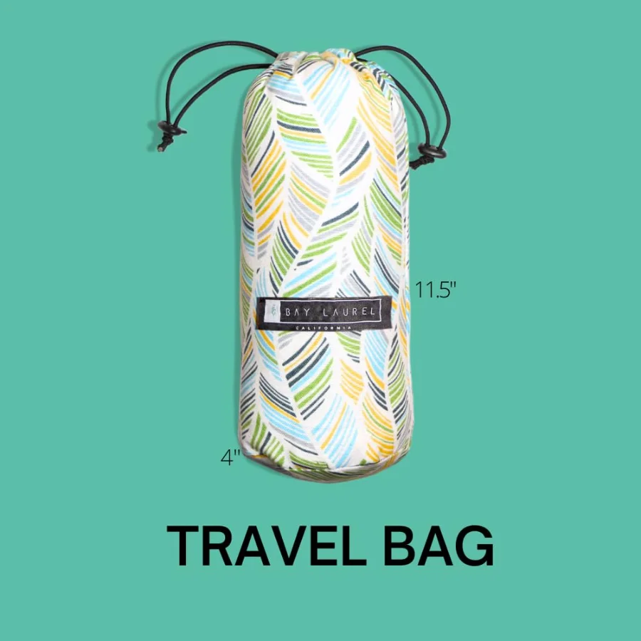 Turkish Beach Towel in Shamrock with Floral Bag, view 3