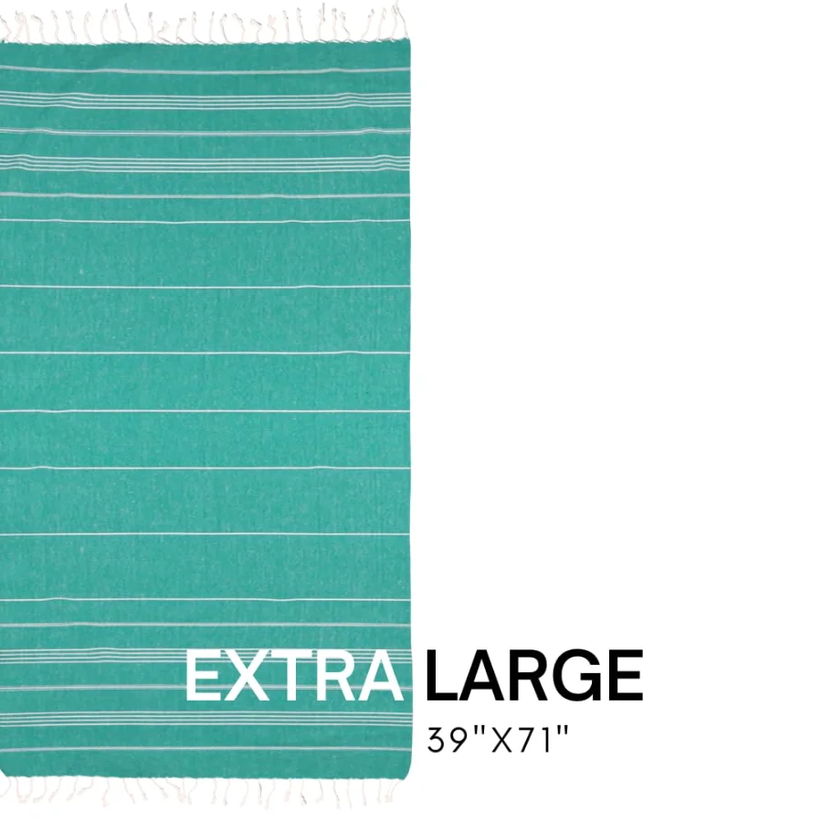 Turkish Beach Towel in Shamrock with Floral Bag, view 4