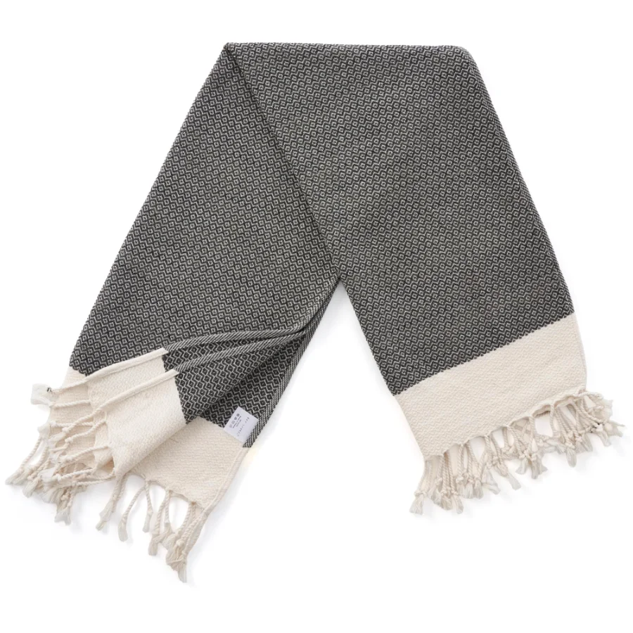 Turkish Hand Towel in Dark Army Green, Diamond 15 × 26 in, view 3