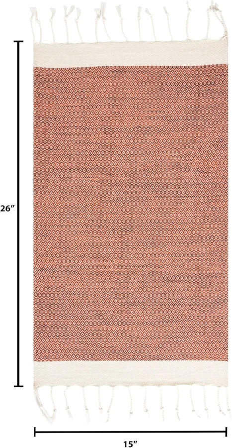Turkish Hand Towel in Orange, Diamond 15 × 26 in, view 4