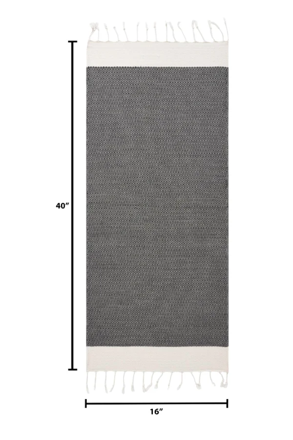 Turkish Hand Towel in Dark Army Green, Diamond 16 × 40 in, view 4