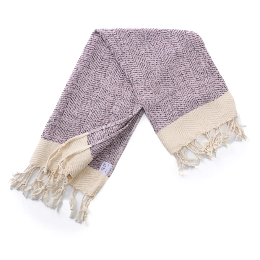Turkish Hand Towel in Blush Pink, Herringbone 15 × 26 in, view 3