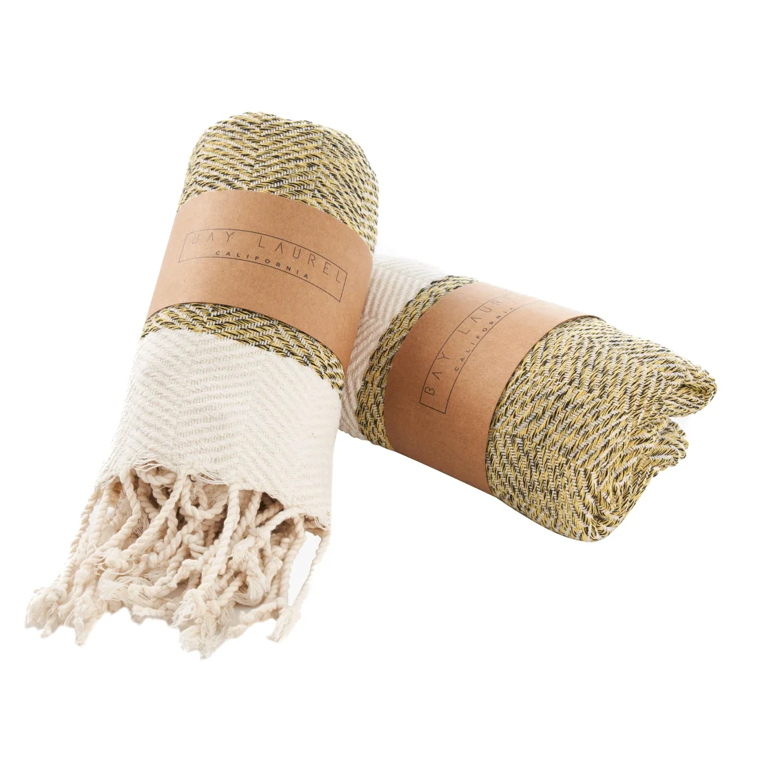 Turkish Hand Towel in Yellow, Herringbone 15 × 26 in pack shot