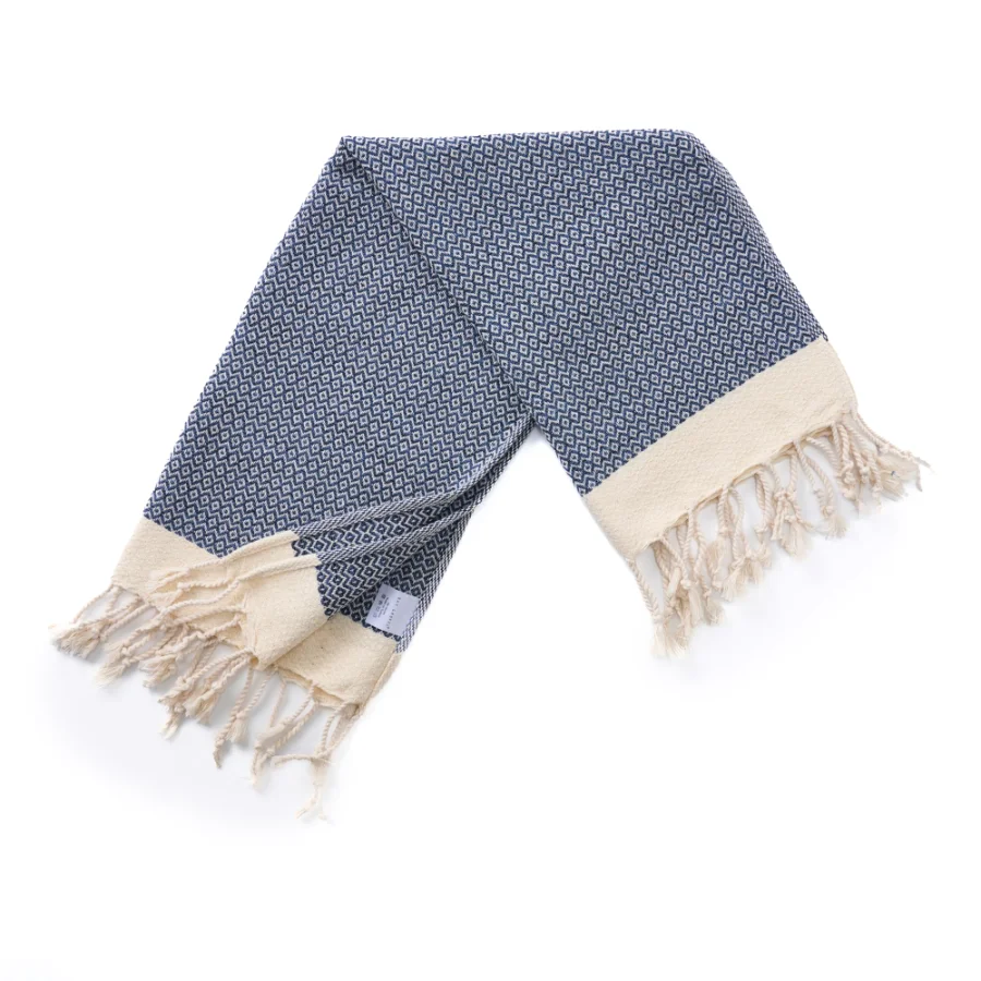 Turkish Hand Towel in Navy, Diamond 15 × 26 in, view 5