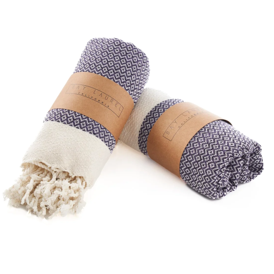 Turkish Hand Towel in Purple, Diamond 15 × 26 in pack shot