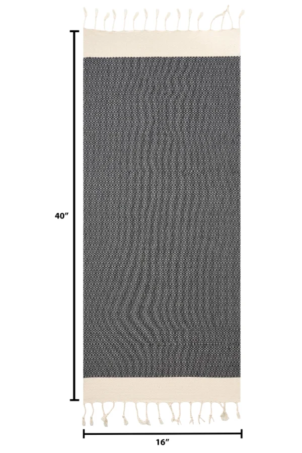 Turkish Hand Towel in Dark Gray, Diamond 16 × 40 in, view 4