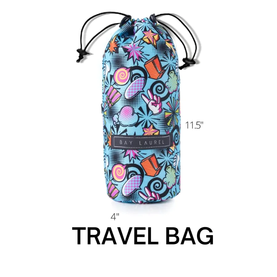 Turkish Beach Towel in Blue with Blue Print Bag, view 2