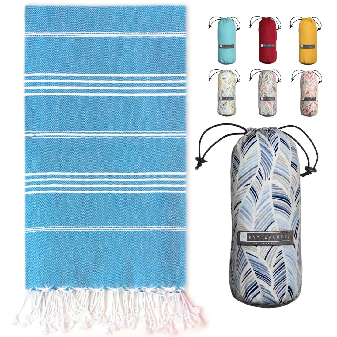 Turkish Beach Towel in Denim Blue pack shot