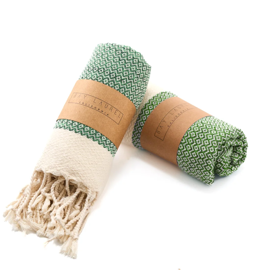 Turkish Hand Towel in Army Green, Diamond 15 × 26 in pack shot