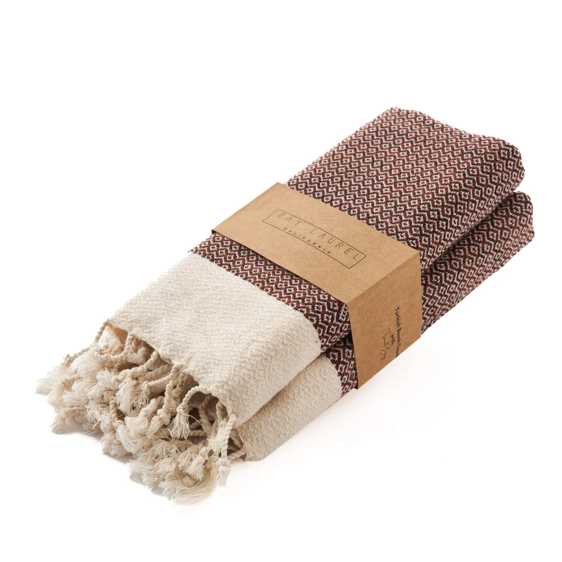 Turkish Hand Towel in Orange, Diamond 16 × 40 in pack shot