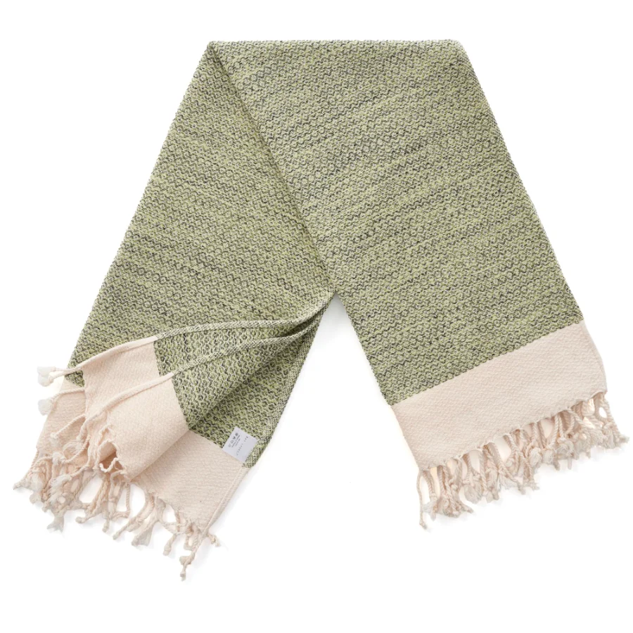 Turkish Hand Towel in Pistachio, Diamond 16 × 40 in, view 4