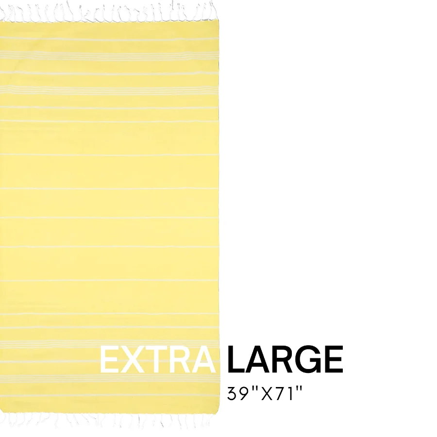 Turkish Beach Towel in Lemon Yellow, view 3