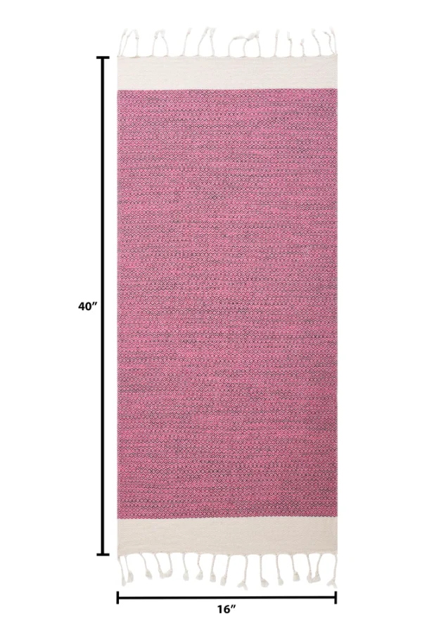 Turkish Hand Towel in Fuchsia, Diamond 16 × 40 in, view 5