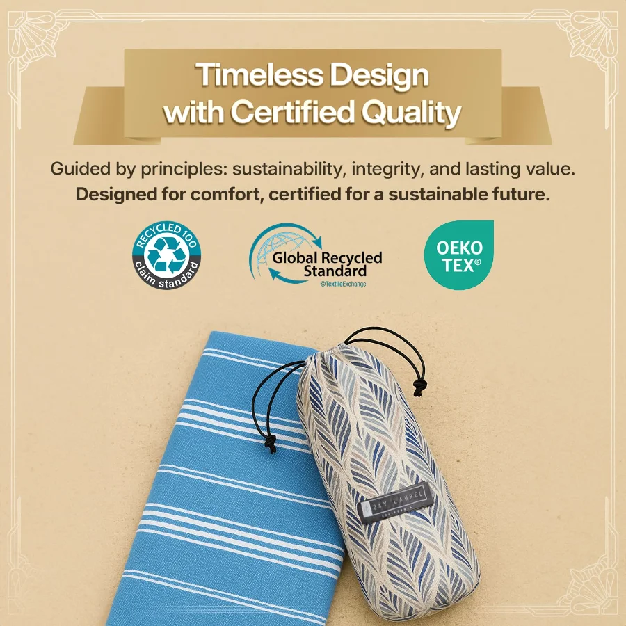 Four-Pack Beach Towel Set in Denim Blue, view 3