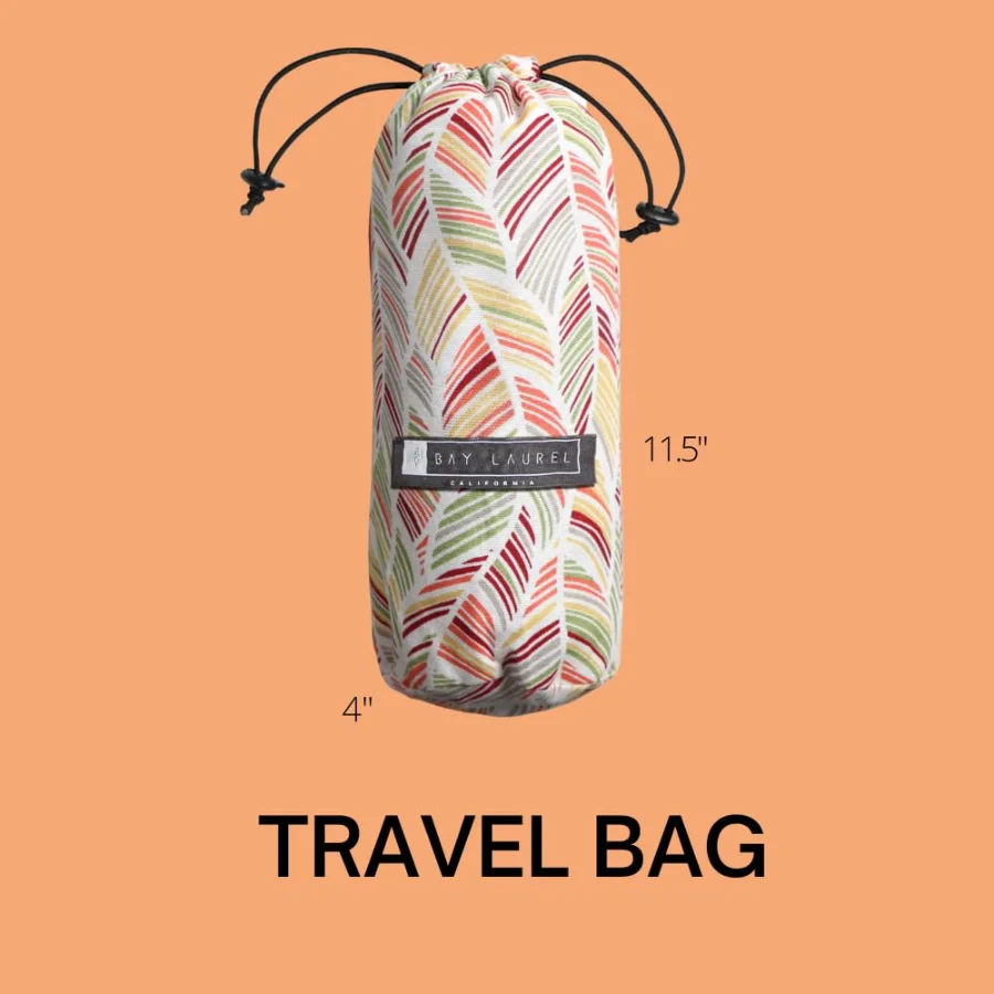 Turkish Beach Towel in Orange with Red Floral Bag, view 2