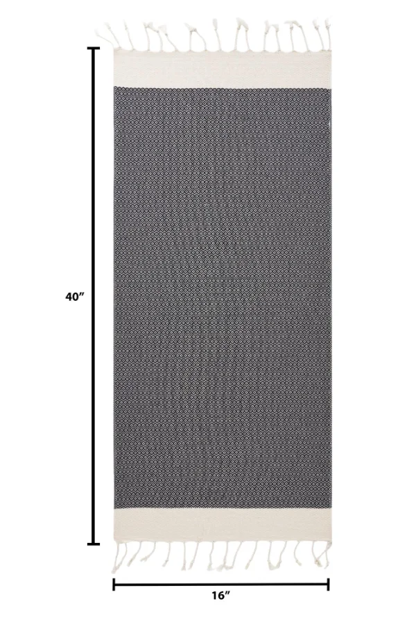 Turkish Hand Towel in Black, Diamond 16 × 40 in, view 5