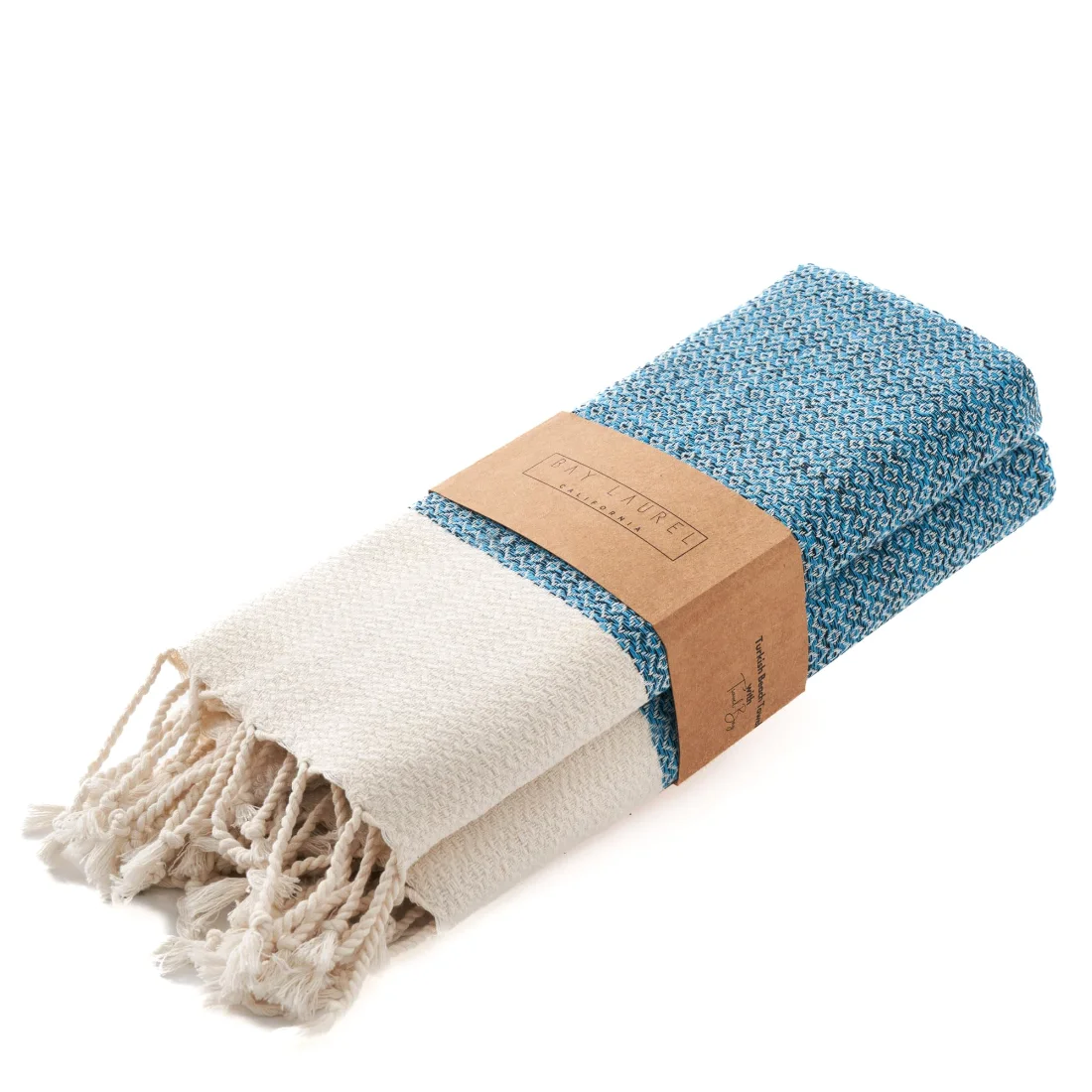 Turkish Hand Towel in Turquoise, Diamond 16 × 40 in pack shot