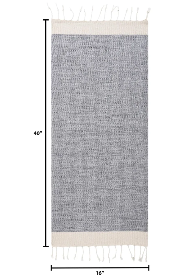 Turkish Hand Towel in Gray, Herringbone 16 × 40 in, view 5