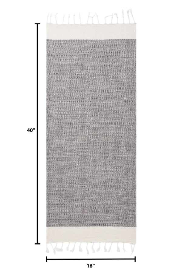 Turkish Hand Towel in Beige, Herringbone 16 × 40 in, view 5
