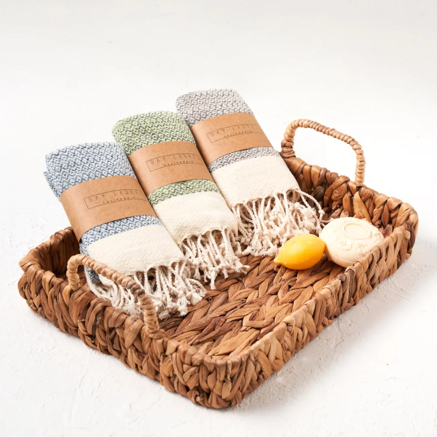 Turkish Hand Towel in Pistachio, Diamond 15 × 26 in, view 3