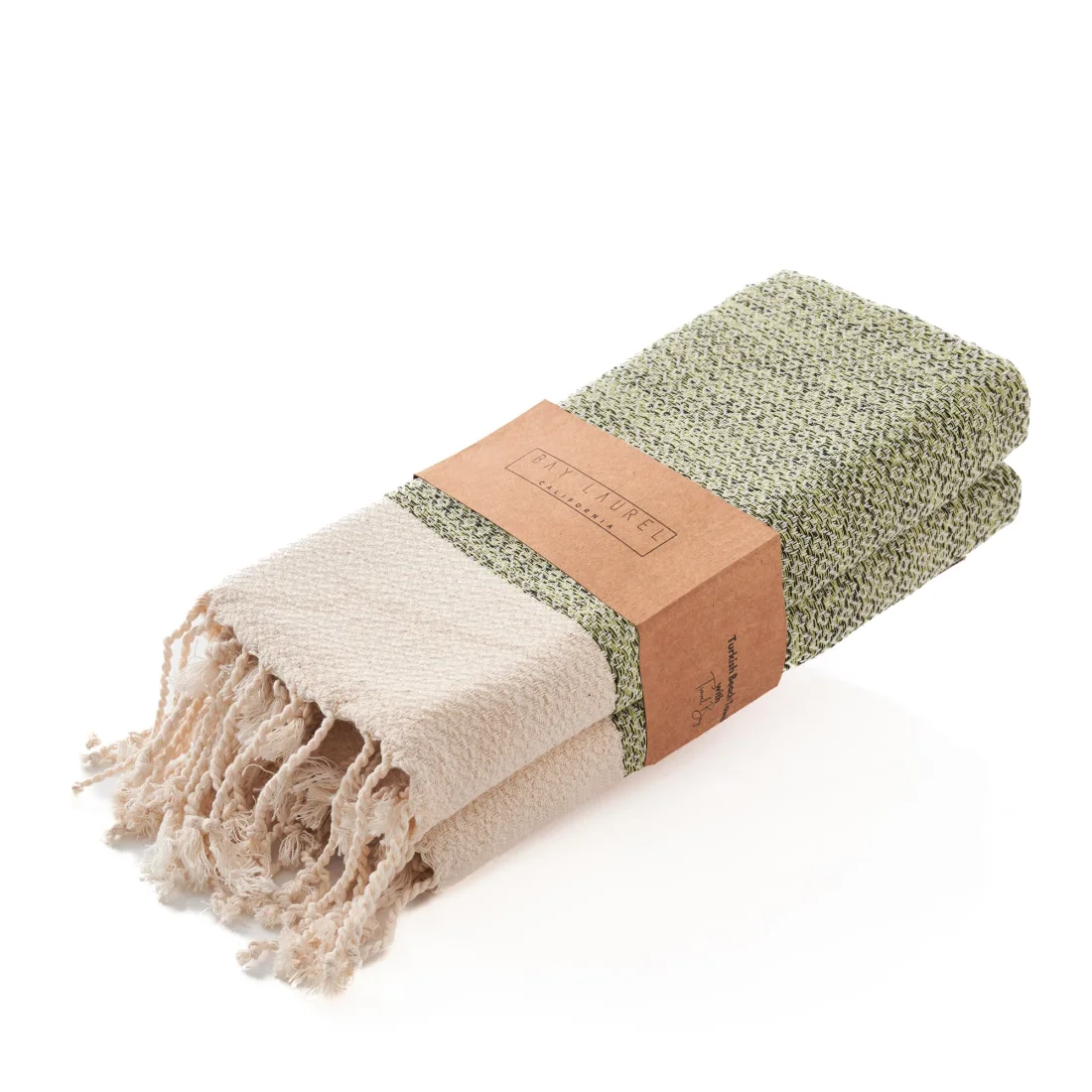 Turkish Hand Towel in Pistachio, Diamond 16 × 40 in pack shot