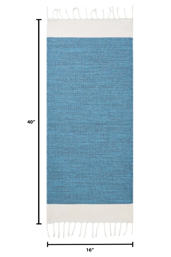 Turkish Hand Towel in Turquoise, Diamond 16 × 40 in, view 5