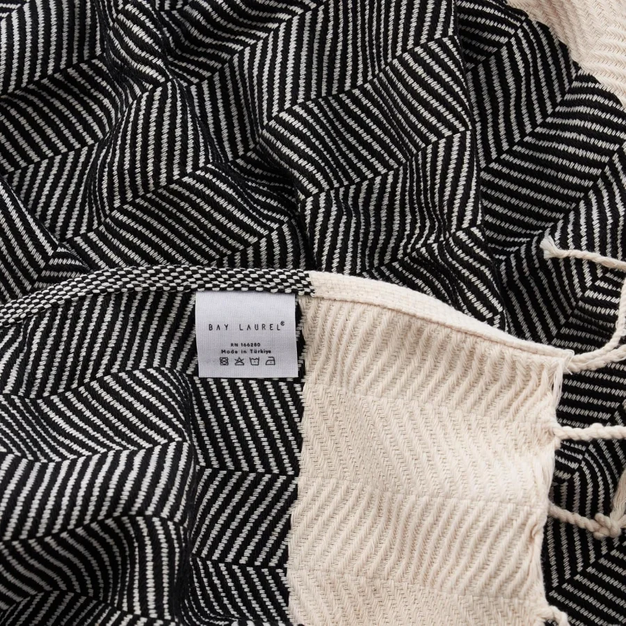 Turkish Hand Towel in Black, Herringbone 15 × 26 in, view 5