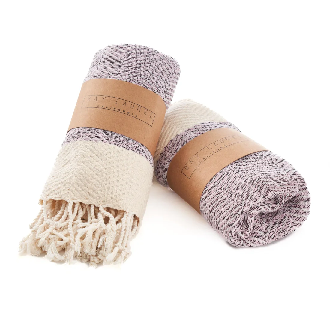 Turkish Hand Towel in Blush Pink, Herringbone 15 × 26 in pack shot