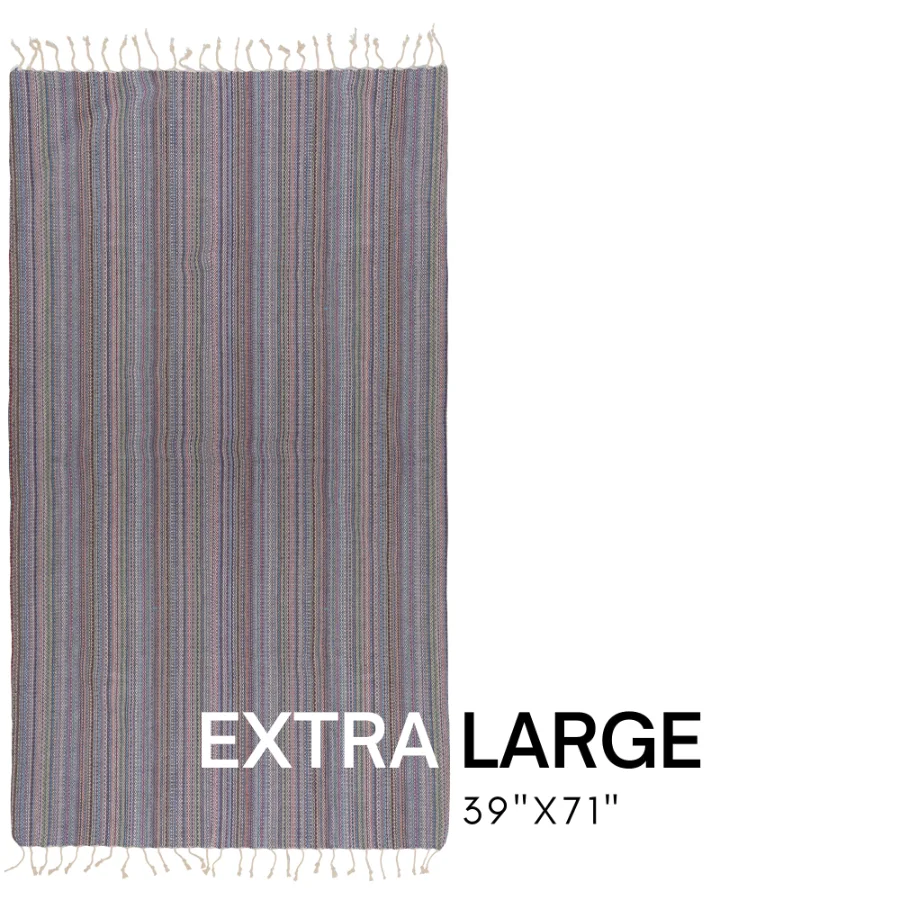 Turkish Beach Towel in Black Multi-Color Weave, view 5