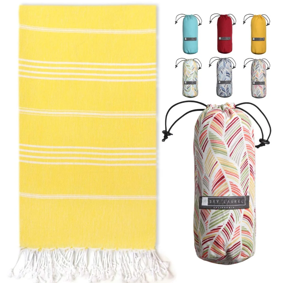 Turkish Beach Towel in Lemon Yellow pack shot