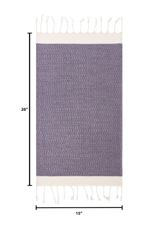 Turkish Hand Towel in Purple, Diamond 15 × 26 in, view 5