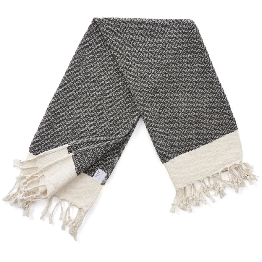 Turkish Hand Towel in Dark Army Green, Diamond 16 × 40 in, view 3