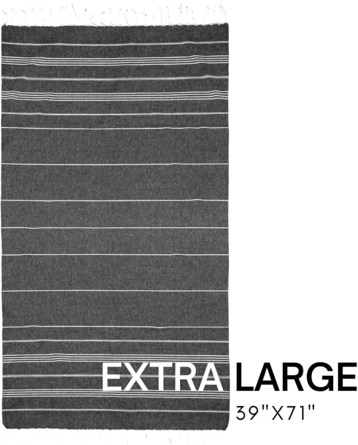 Four-Pack Beach Towel Set in Black, view 3