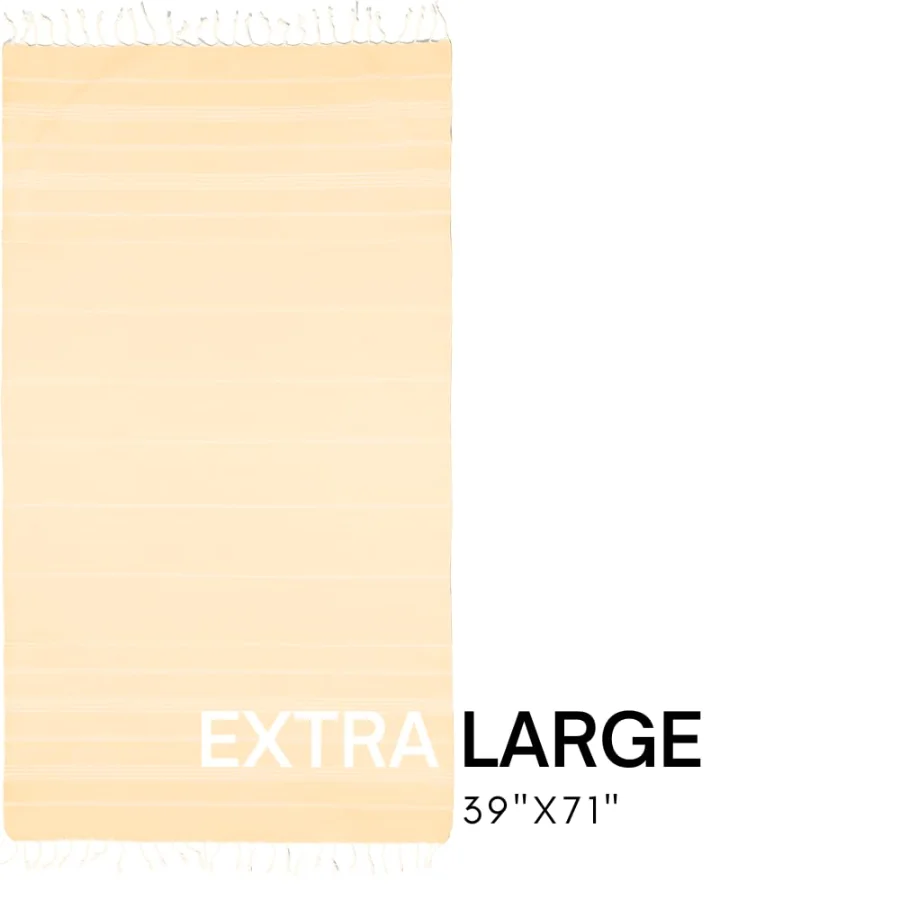 Turkish Beach Towel in Yellow with White Print Bag, view 3