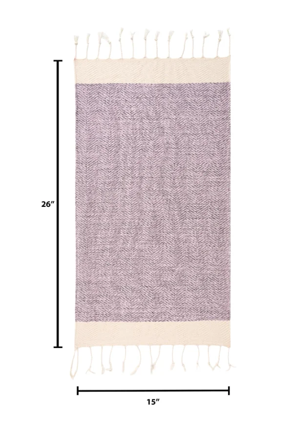 Turkish Hand Towel in Blush Pink, Herringbone 15 × 26 in, view 5