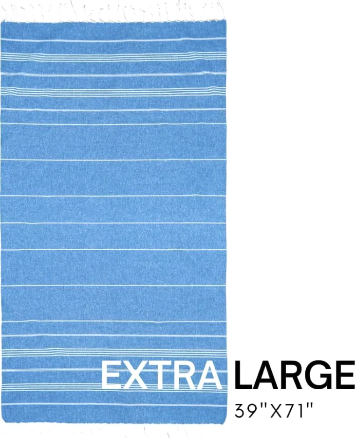 Four-Pack Beach Towel Set in Denim Blue, view 4