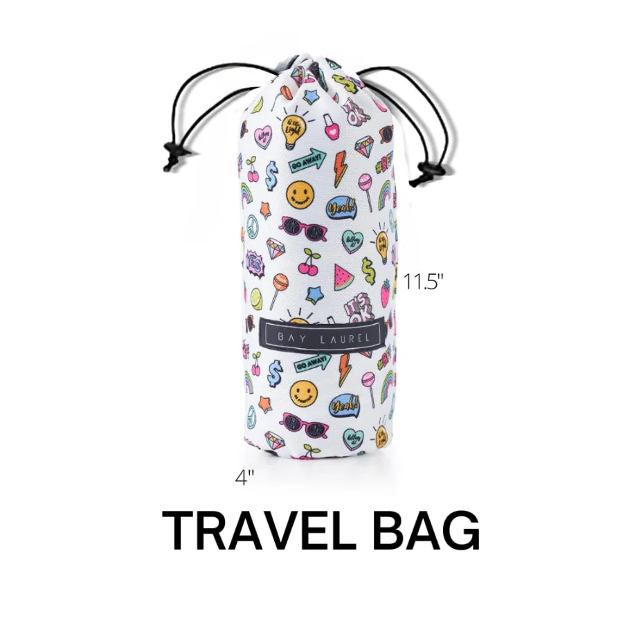 Turkish Beach Towel in Yellow with White Print Bag, view 2