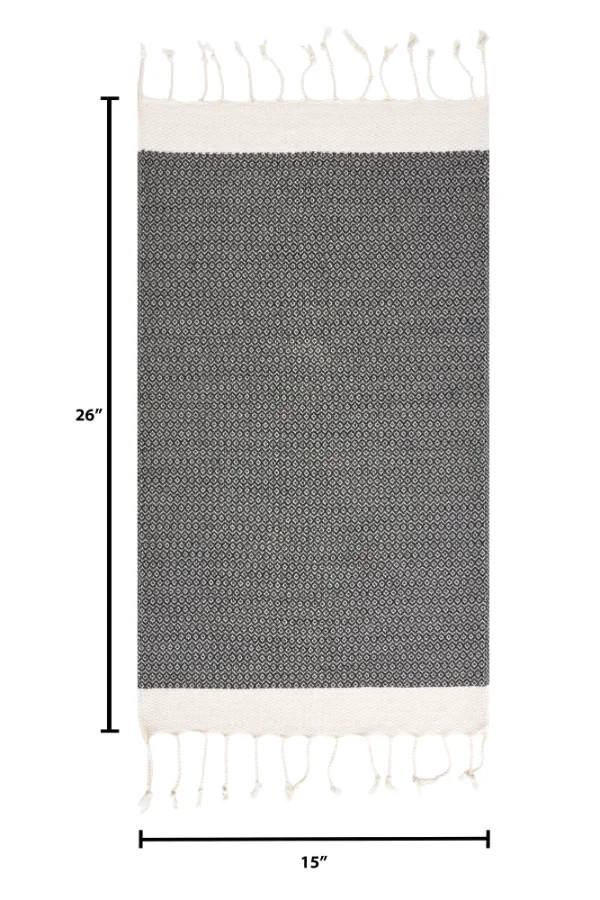 Turkish Hand Towel in Dark Army Green, Diamond 15 × 26 in, view 5