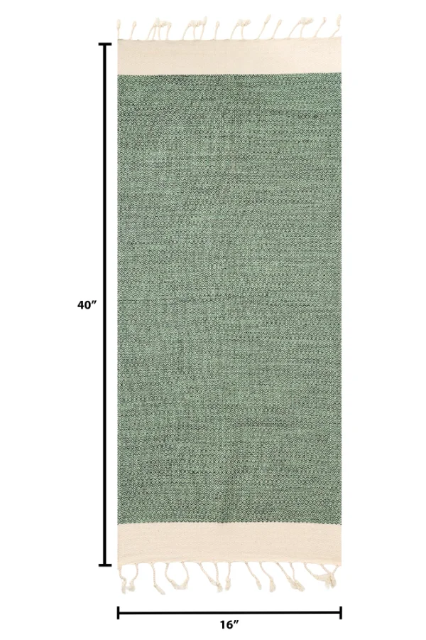 Turkish Hand Towel in Army Green, Diamond 16 × 40 in, view 4