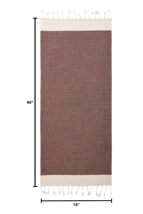 Turkish Hand Towel in Orange, Diamond 16 × 40 in, view 5