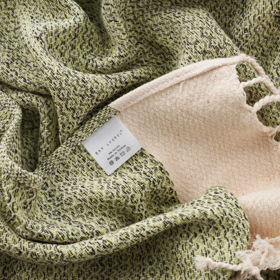 Turkish Hand Towel in Pistachio, Diamond 16 × 40 in, view 2