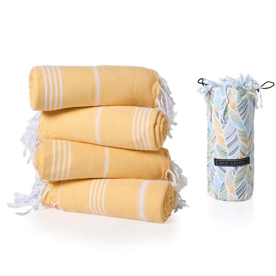 Four-Pack Beach Towel Set in Dandelion, view 2