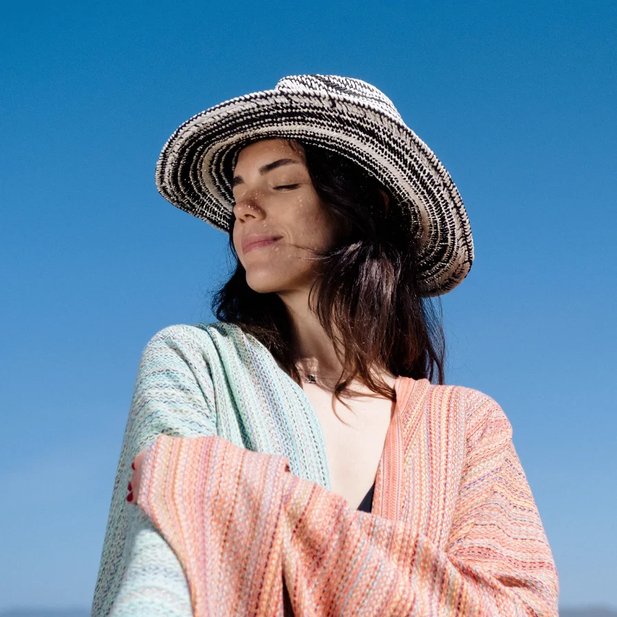 Turkish Beach Towel in Purple Multi-Color Weave, view 5