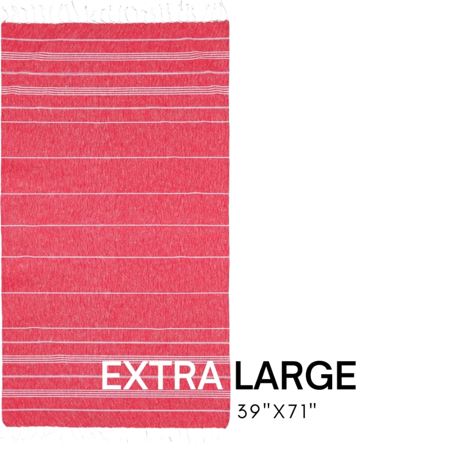 Turkish Beach Towel in Red with Black Print Bag, view 2