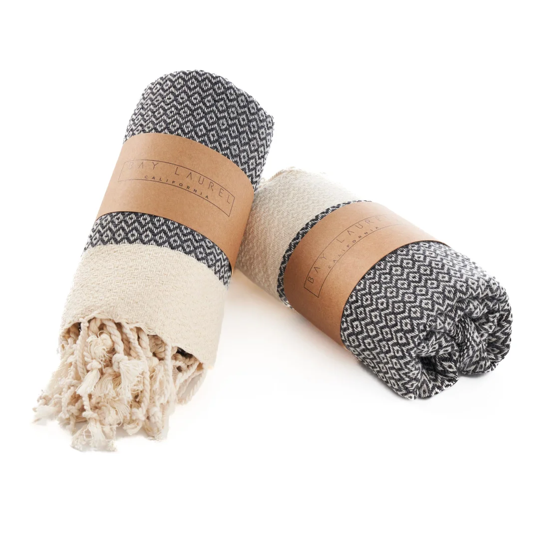 Turkish Hand Towel in Dark Gray, Diamond 15 × 26 in pack shot