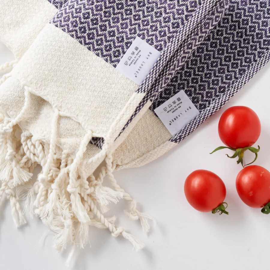 Turkish Hand Towel in Purple, Diamond 15 × 26 in, view 2