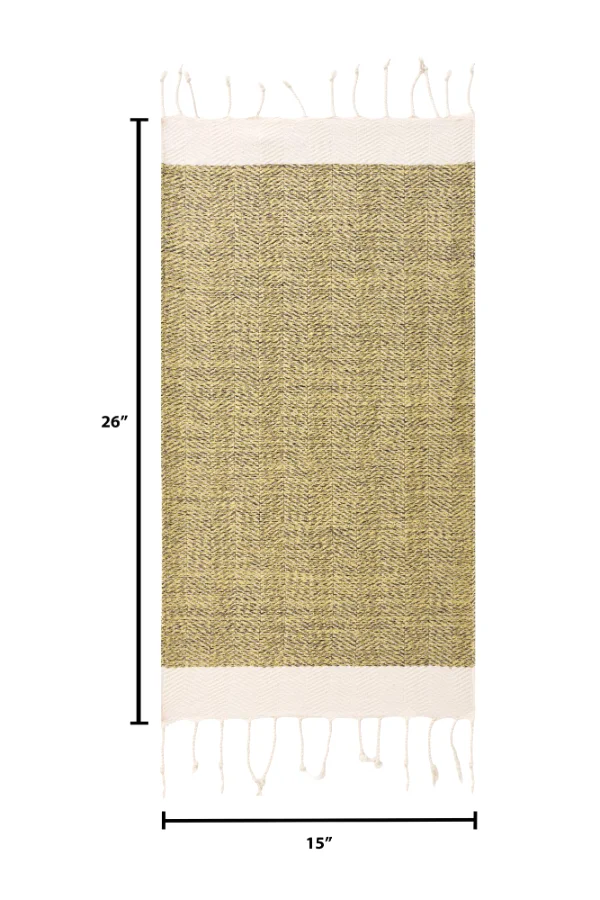 Turkish Hand Towel in Yellow, Herringbone 15 × 26 in, view 5